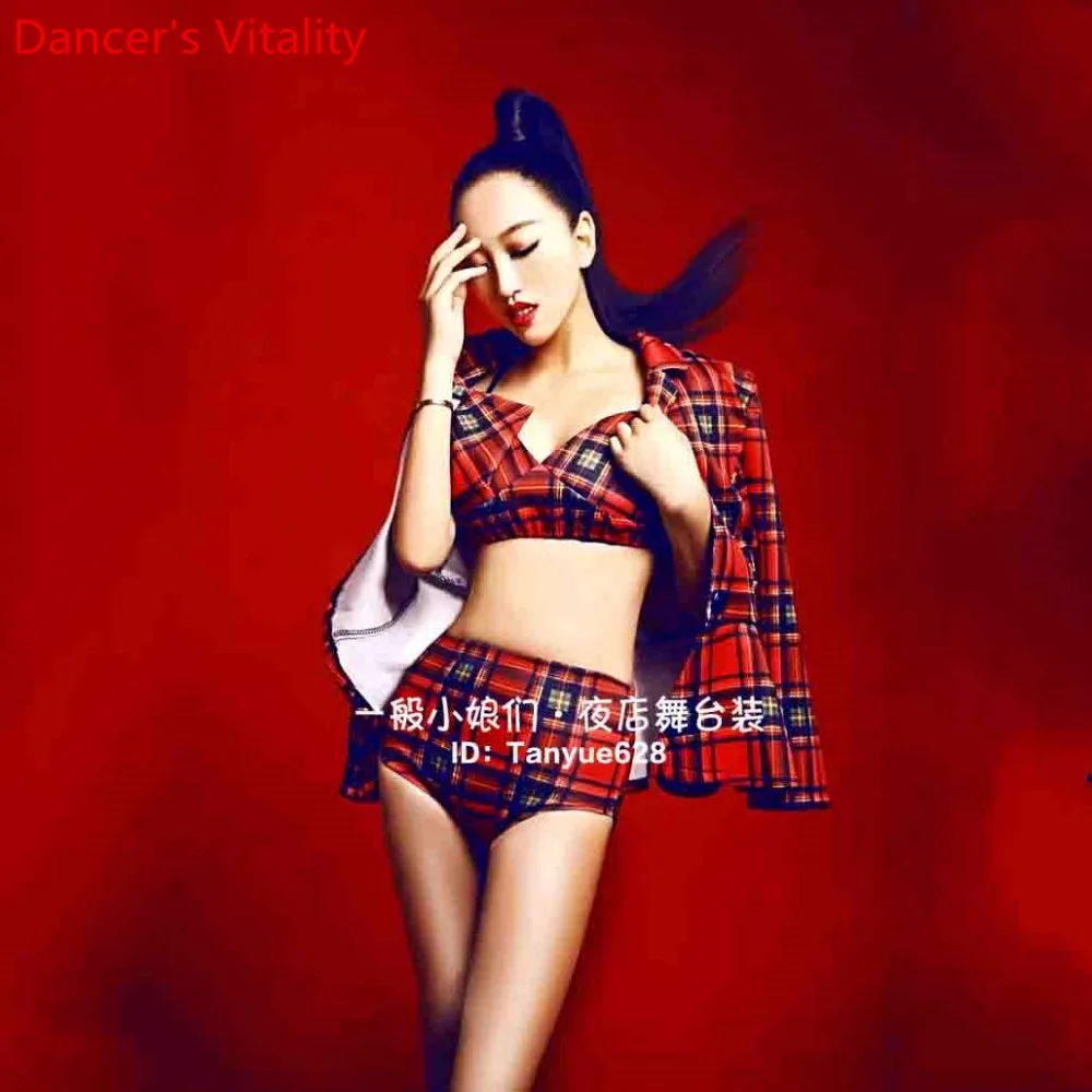 

Nightclub Bar New British Style Business Suit Photography Clothes Performance Costume DS Female Singer DJ Stage Wear Clothes