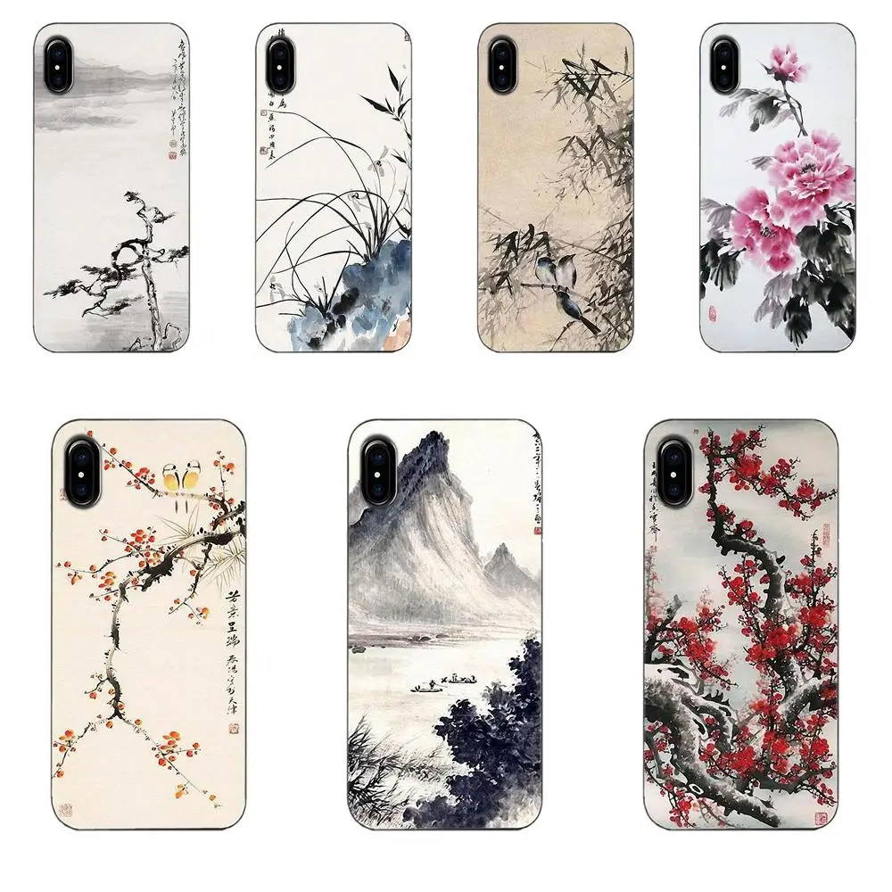 For Huawei Honor 4C 5A 5X 6A 6C 6X 7X 9 V8 V10 Mate 7 8 10 P9 P20 Pro Lite Play Soft TPU Wholesale Chinese Watercolor Painting | Мобильные