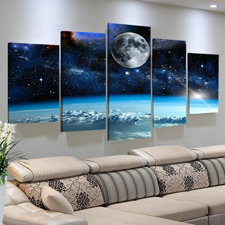 5 Pictures Canvas Paintings Wal Art No Frame Panel Wal Art Space