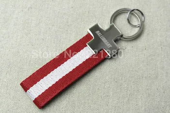 

1Pcs Brand New RALLIART Logo Metal & Navigation Cloth Auto Luxury KeyChains Key Ring Charms