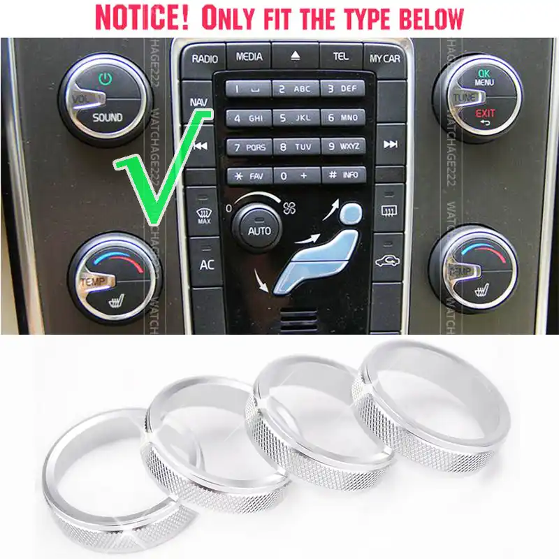 4pc Car Air Conditioning Heater Climate Control Switch Knobs Cover Dial