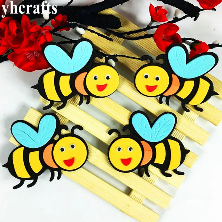 

4PCS/LOT Bee Mermaid Ant Lobster fish rabbit butterfly ladybug EVA foam shape without stickers Wall decoration Kindergarten DIY