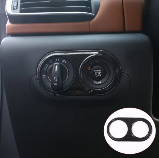 

Carbon Fiber Style ABS Plastic For Maserati Levante 2016 Car-Styling Headlight Switch Frame Cover Trim Sticker
