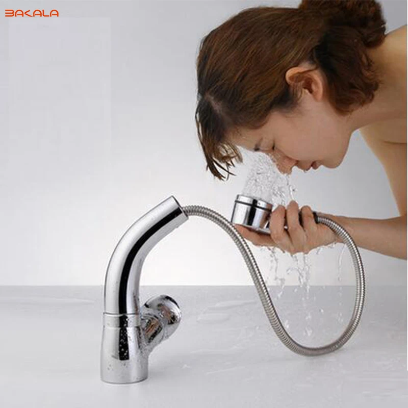 

BAKALA Kitchen Faucet Put Out Faucet Chrome Pull Down Tap Sprayer Nozzle Water Sink Mixer Tap Bathroom Faucet Torneira