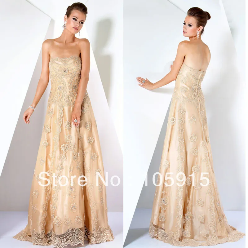 2013 Modest Champagne Long Lace Mother of the Bride Dresses With Jacket Evening Gowns Taffeta JC-21 | Свадьбы и торжества