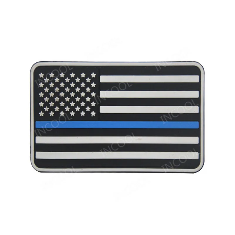 Американский флаг ПВХ патч США Флаг США тонкая синяя линия военный боевой патч тактическая эмблема резиновые значки