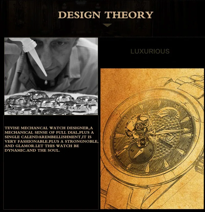 TEVISE Watch Men Moon Phase Mechanical Watches Luminous Automatic Watch Waterproof Steel Fashion Business Wristwatches Male (2)