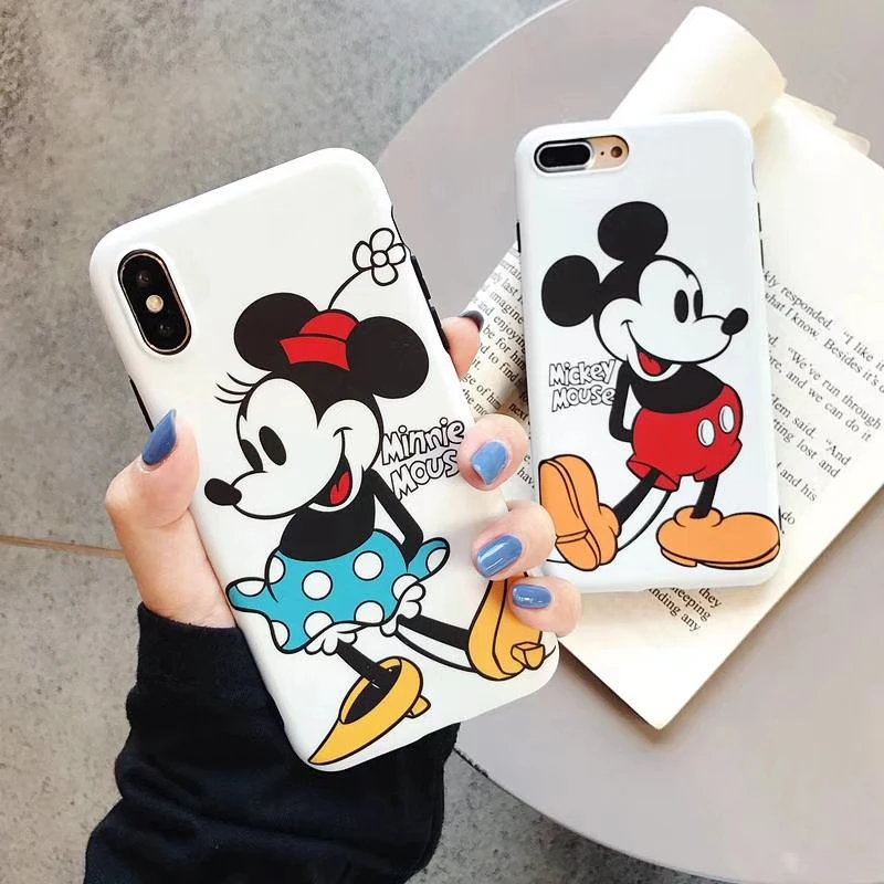 

Minnie Mickey Mouse Soft TPU matte Case for coque iPhone XS XR X 7 8 Plus 6s 6plus Silicone XS MAX case Accessories