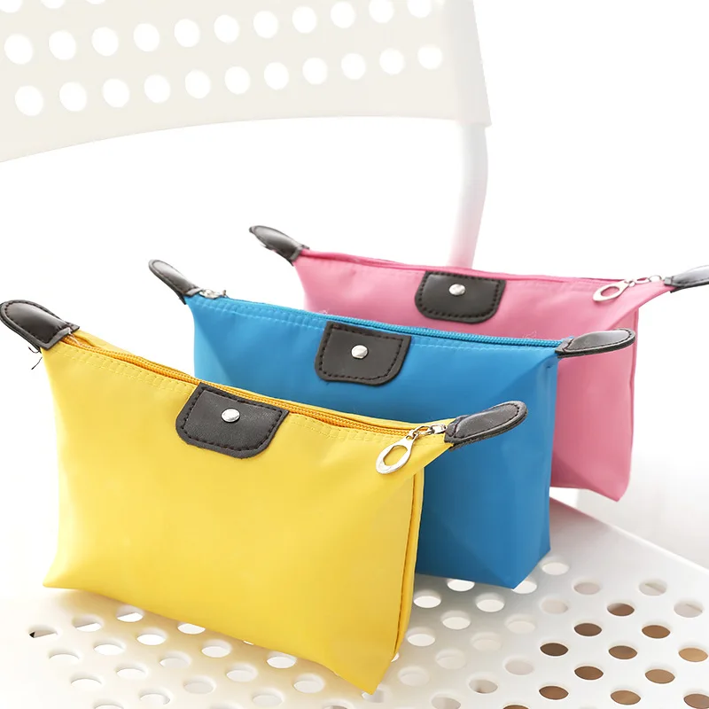 

8 Color Dumpling Makeup Bag Solid Color Synthetic Leather Cosmetic Bag Around Soft Portable Korean Version Make Up Bag