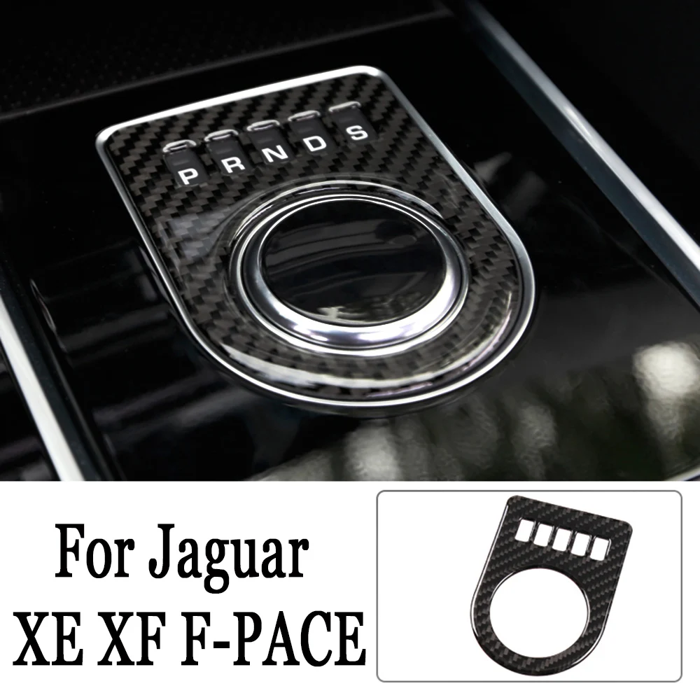 For Jaguar F-PACE X761 XF X260 XE X760 Carbon Fiber Car Center Console Gear Shift Knob Trim Cover Panel Decorative Frame Sticker |