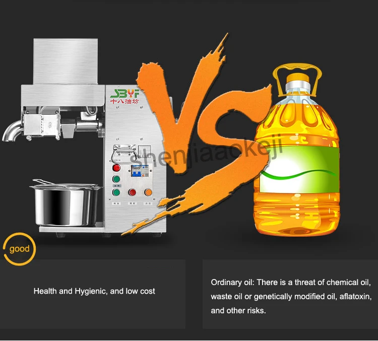 Промышленный маслобойный Пресс из нержавеющей стали, пресс для масла кунжута/семян дыни/льна/ореха, арахиса, маслоотжимная машина