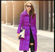 Latest Fashion Women Winter Down jacket Elegant Standing collar Portable Super Warm Coat Slim Leisure Big yards Long Coat G2241