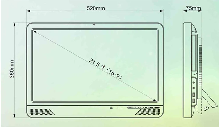 21,5 Дюймов I3/i5/i7 все в одном электромагнитный емкостный сенсорный экран настольный компьютер ПК