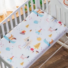 Хлопок, матрасный чехол для детской кроватки, 5 размеров, детская простыня, покрывало для детей, Комплект постельного белья для новорожденных, простыня для кроватки, 130*70 см