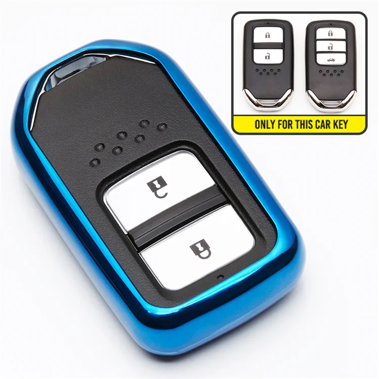 Blue Мягкий чехол для ключей из ТПУ для Honda Civic 4D Jazz Forza 125 Accord Pilot CRV Insight Freed Elysion Key Shell аксессуары - Название цвета: Blue