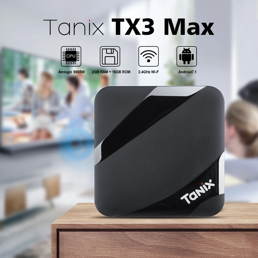 Tanix TX3 Max 4 k смарт ТВ Box Android 7 1 Декодер каналов кабельного телевидения Amlogic S905W 2 GB 16 4G