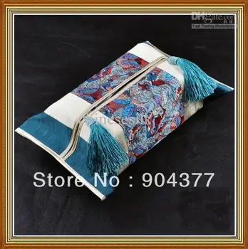 

5pcs Elegant Patchwork Thicken Napkin Paper Box Tissue Cover High End Silk Brocade Travel Pocket Tissue Case Napkin holder Table