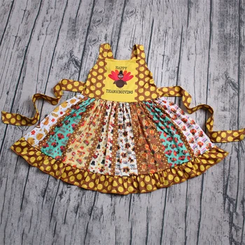 

Dropshipping Popular Girl Dress Thanksgiving Turkey Princess Baby Clothes Costume Kid's Party Dresses For Girls vestido infantil
