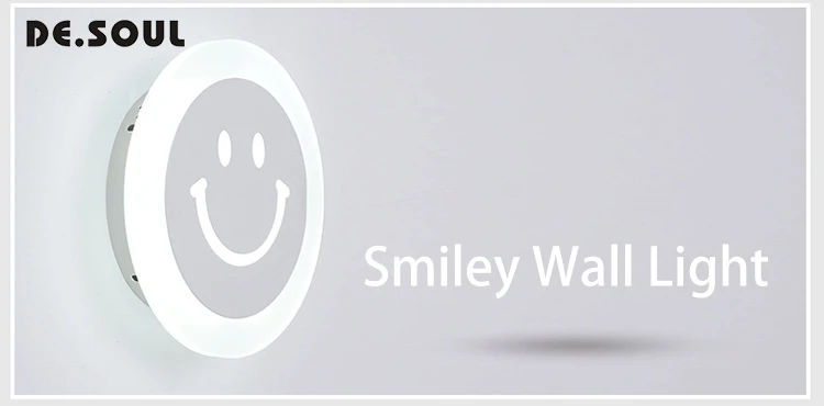 DE.SOUL Wall Lamps Smile Face Wall Lamps 12W 7W Acrylic Wall Sconce Kids Cartoon Bed Room Bedside Aisle Creative Wall Sconce01
