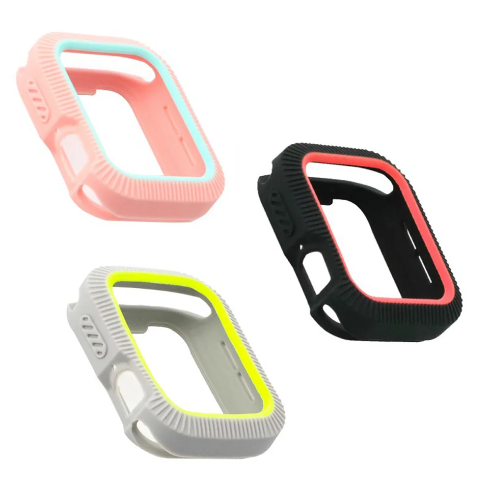 Силиконовый бампер для Apple Watch series 4 чехол iWatch candy color Cover Slim Fit протектор