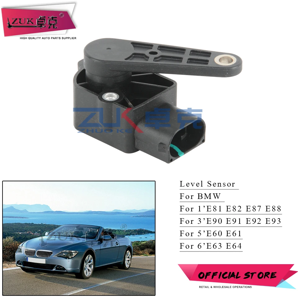 

ZUK For BMW E81 1' 120 130 For E90 3' 320I 325I Headlight Height Level Sensor 37146853753 For E60 5' 525 530 For For X1 X5 X6