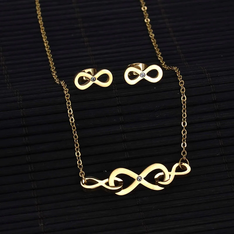 New Arrival Personalized Infinity Jewelry Set Never Fade Stainless