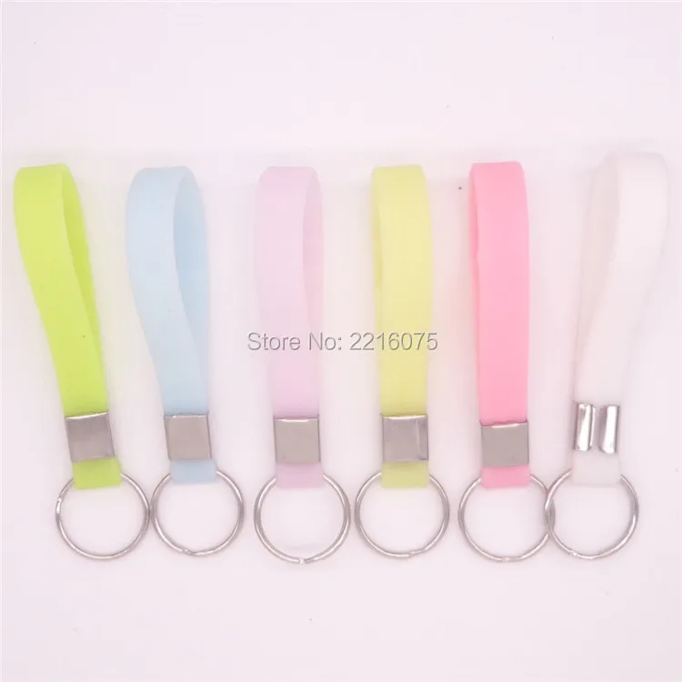 

Keyring simple glow in the dark keychain wristband silicone bracelets free shipping