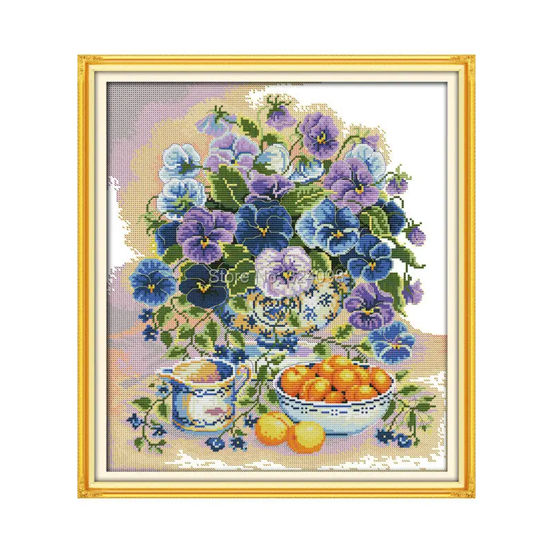 

Wholesale Needlework,Stitch,11CT 14CT Cross Stitch,Sets For Embroidery Kits,Flowers and fruit Counted Cross-Stitching