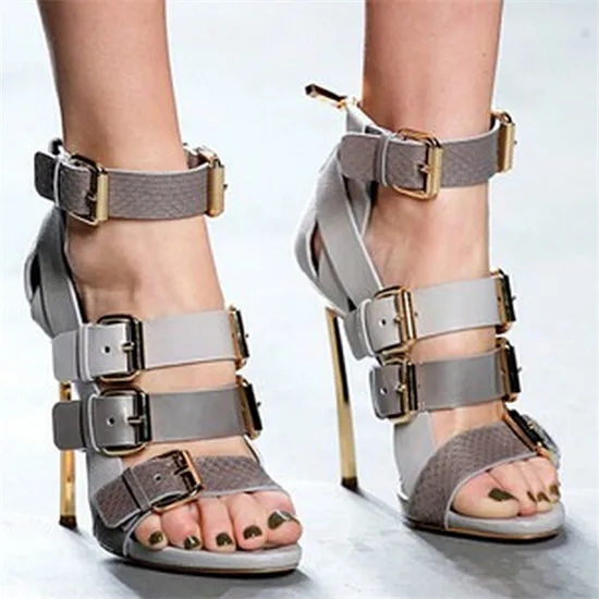 Sexy Four Buckle Strappy High Heels Women Sandals Boots Gladiator Sandals Women Boots Ladies Shoes Woman Pumps Sandalias Mujer (11)