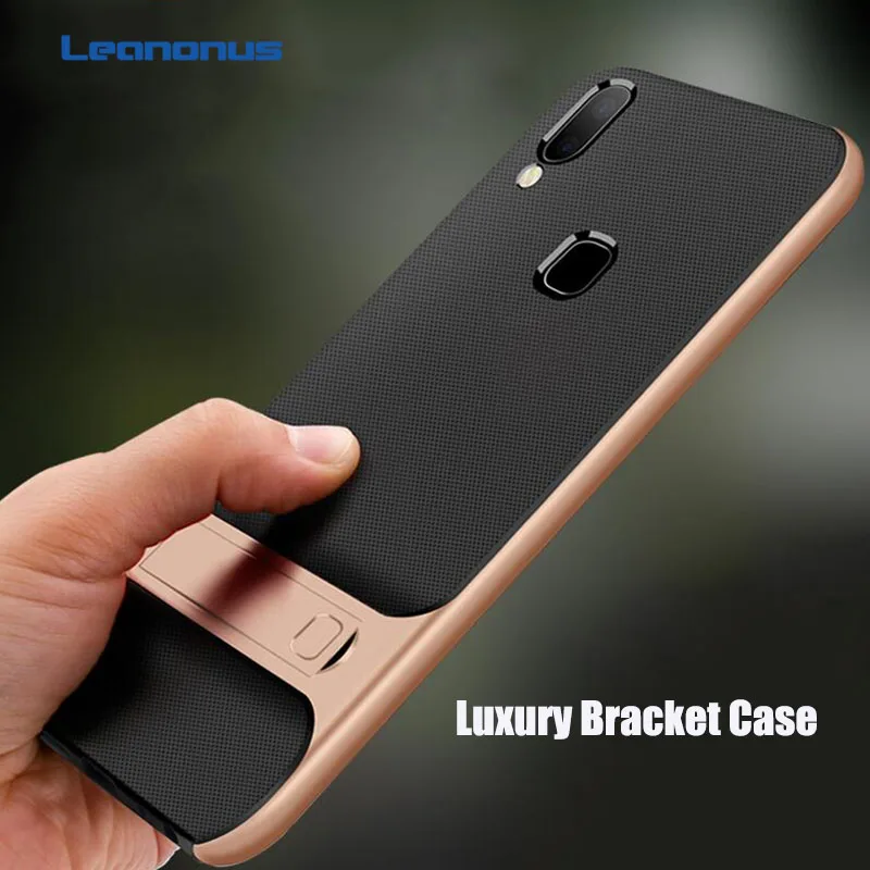 

Hard PC Frame TPU Hybrid Back Cover Case for Vivo V7 Plus V9 V11 Stand Holder Shockproof Case for Vivo V7Plus V9 V11Pro Coque