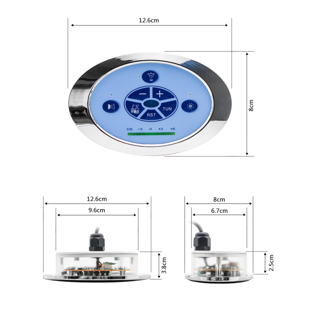 1 conjunto banheira de hidromassagem spa combinação massagem banheira controle chave pressionando à prova dwaterproof água bomba vento fundo luz painel redemoinho fm rádio-2