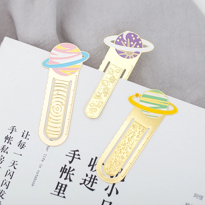 

16 pcs/Lot Celestial body bookmark Metal book mark page marker for kids Stationery Office School supplies clips para papel CC679