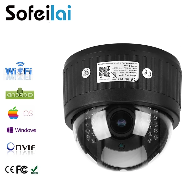 1080 P HD WI FI wireles PTZ IP Камера аудио 2 8 12 мм оптический 4xzoom автофокусом len инфракрасного