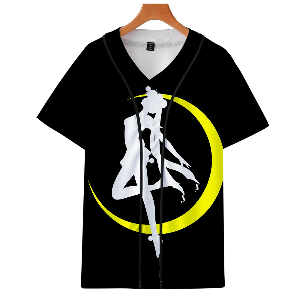 

2019 New Style 3D Sailor Moon print Harajuku baseball t-shirt Women/Men style 2019 summer Hot Sale Short Sleeve baseball t-shirt