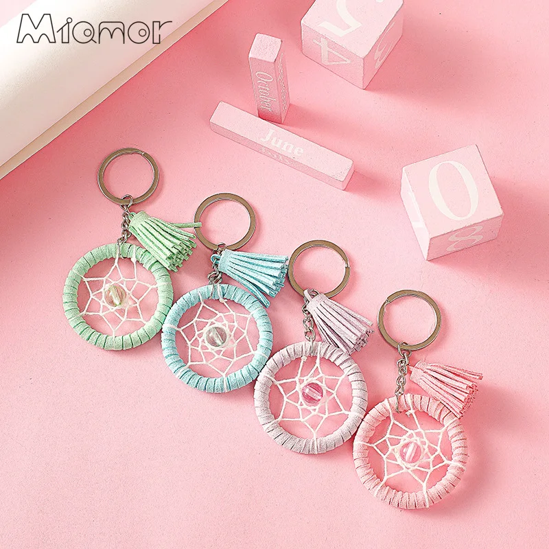 Mi amor 4 colores Mini llavero atrapasueños coche accesorios de decoración de la escuela de niños bolsa colgante decoración adorno regalo AXR164