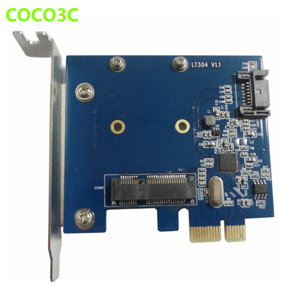 

Desktop Internal SATA 6Gbps mini-SATA Combo Extender Adapter PCI-e 1x to SATA 3.0 mSATA SSD Card