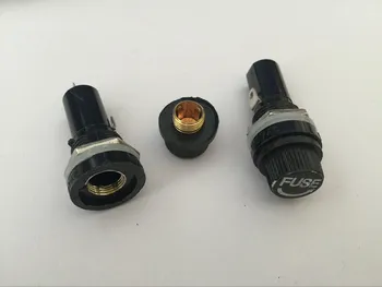 

100pcs/lot 6*30mm glass fuse holders 6x30 black insurance tube socket fuse holder for 6*30 insurance Panel Mount Fuse Holder