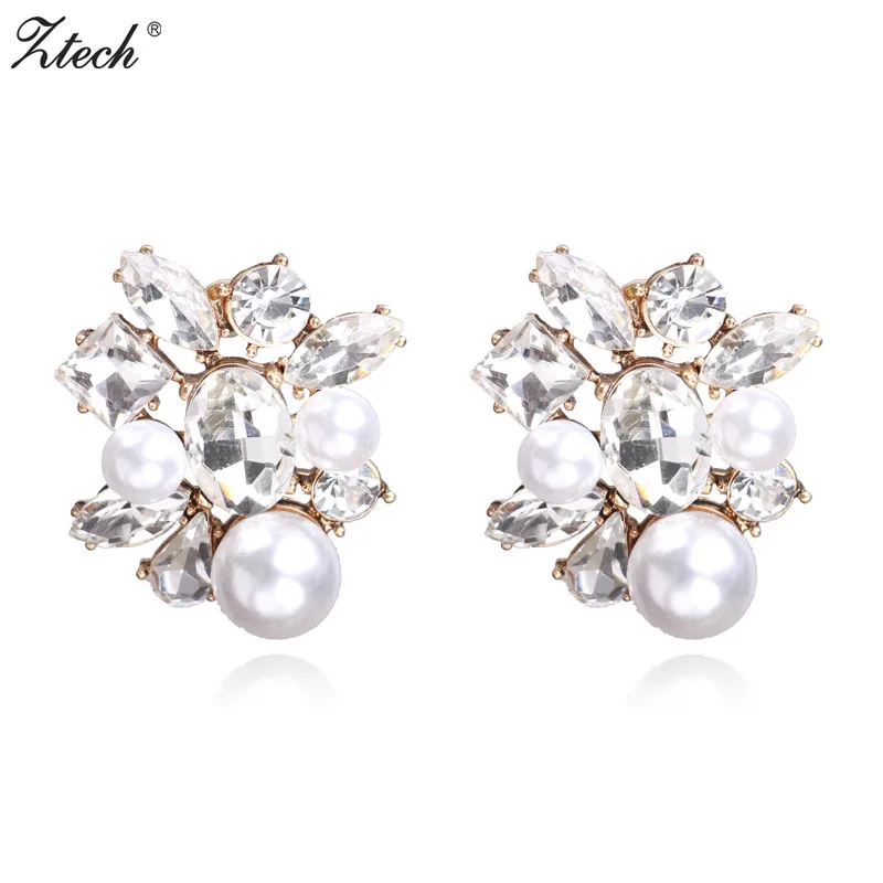 Ztech Модные прозрачные Для женщин серьги опал камень для рождественской вечеринки Фирменная новинка элегантные имитация-жемчужные серьги для Для женщин подарок