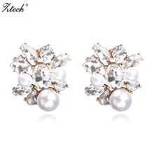 Ztech Модные прозрачные Для женщин серьги опал камень для рождественской вечеринки Фирменная новинка элегантные имитация-жемчужные серьги для Для женщин подарок