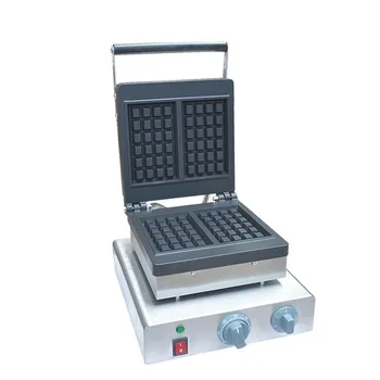 

Commercial Aluminum Plate 2pcs/Time Waffle Iron Toaster Waffle Maker Making Machine