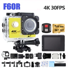 Экшн-камера F60R Ultra HD 4 K, Wifi, пульт дистанционного управления, Спортивная камера 16MP 170D Wide Angel 30M Go, водонепроницаемая профессиональная спортивная DV камера на шлем
