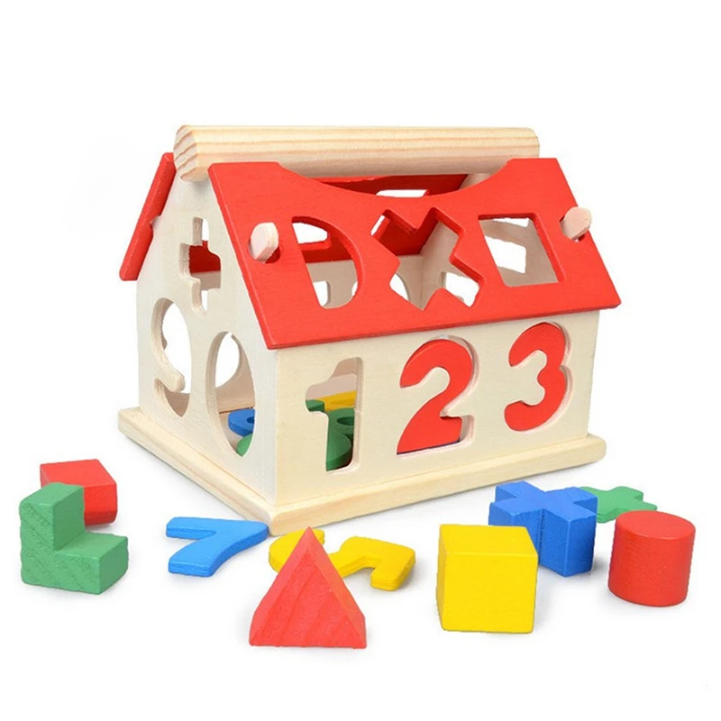 

HOT SALE Wooden Toys House Number Letter Kids Children Learning Math Toy Multicolor Educational Intellectual Building Blocks