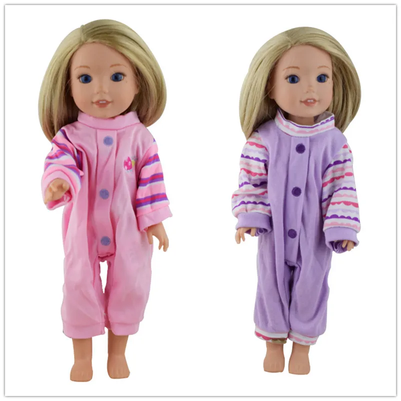 1pcs choose 1=Pink/Purple Jumpsuit Doll Clothes Wear Fit 14.5Inch