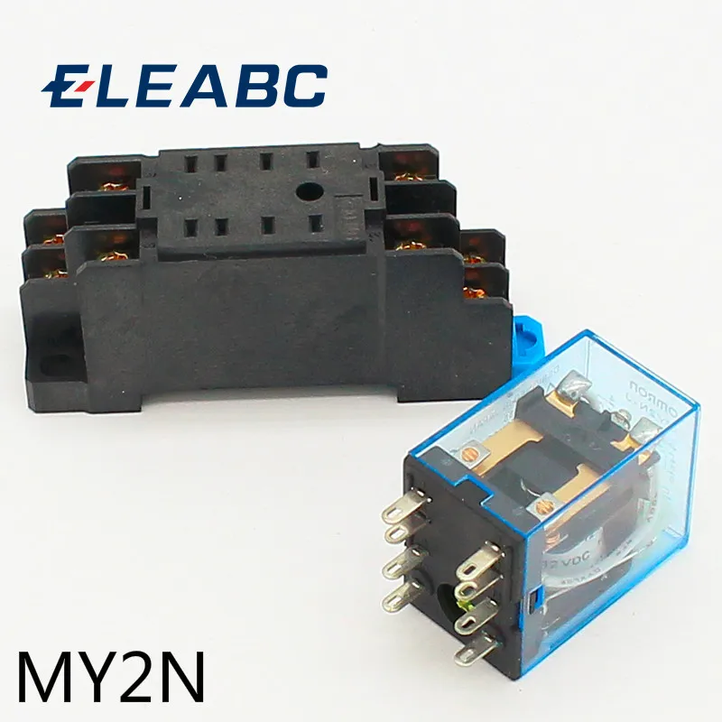 

MY2P HH52P MY2NJ relay 12VDC 24VDC 110VAC 220VAC coil high quality general purpose DPDT micro mini relay with socket base holder