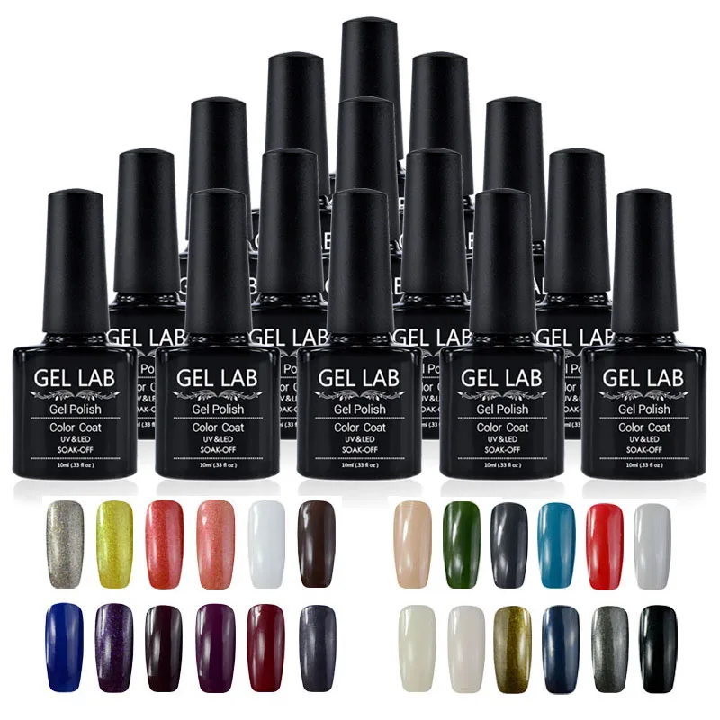 GEL LAB 10ml UV Lamp Gel Polish Soak Off Top Base Coat DHL Shipping