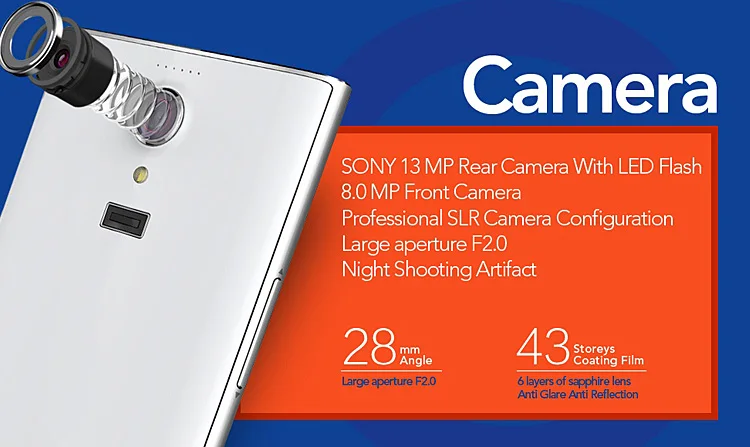 KINGZONE N3 MTK6582+6290 1.3GHz Quad Core 5.0 Inch Gorilla Glass 3 HD Screen Android 4.4 4G LTE Smartphone