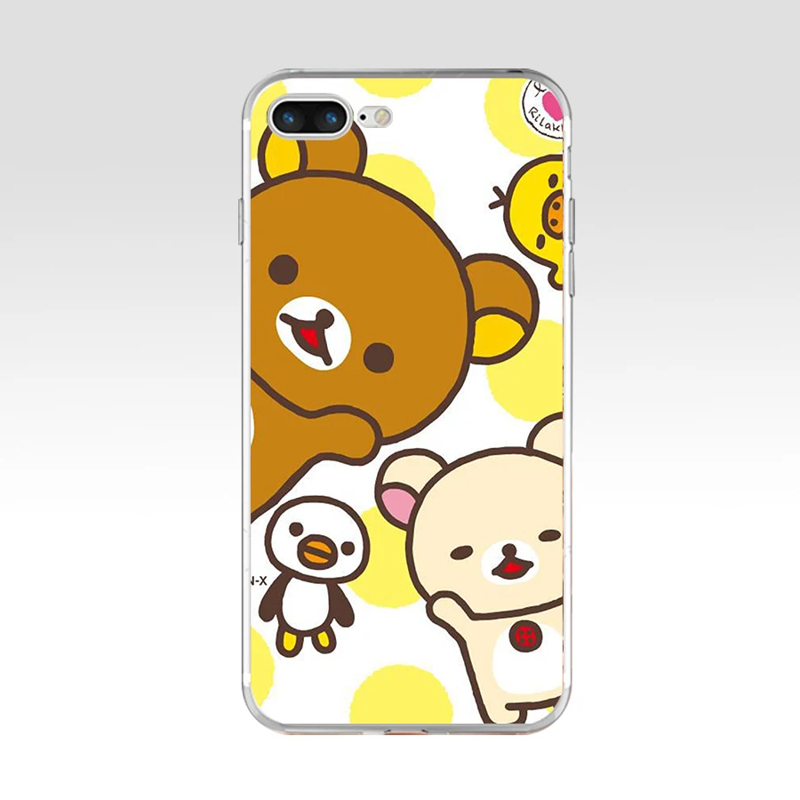 85AQ Забавный милый мультфильм Rilakkuma Мягкий ТПУ силиконовый чехол для Apple iPhone 6 6s 7 8 plus чехол - Цвет: 2