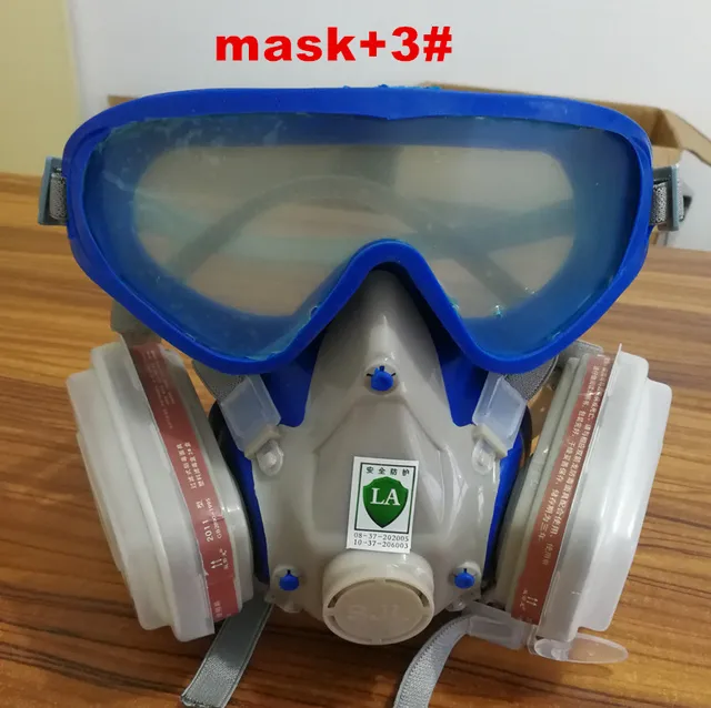 SJL Silicone gas mask add 3 cartridges 7pcs suit with protective