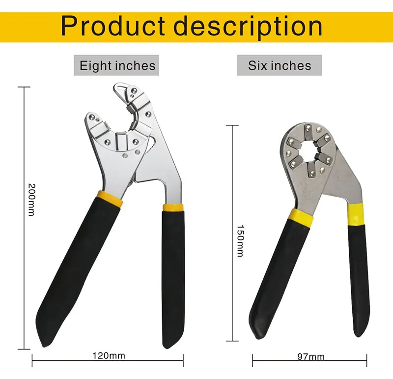 " 8" дюймовый инструмент для домашнего захвата, крутящий момент, регулируемый гаечный ключ, шестигранный многофункциональный универсальный гаечный ключ, ручные инструменты для ремонта