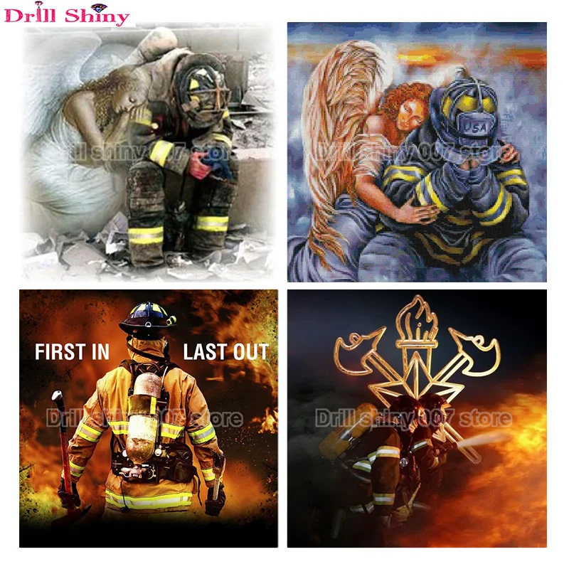 

NEW 5D DIY Full Square/Round Drill Diamond Painting 'Fireman angel' Diamond Embroidery Mosaic Cross Stitch handmade wall decor